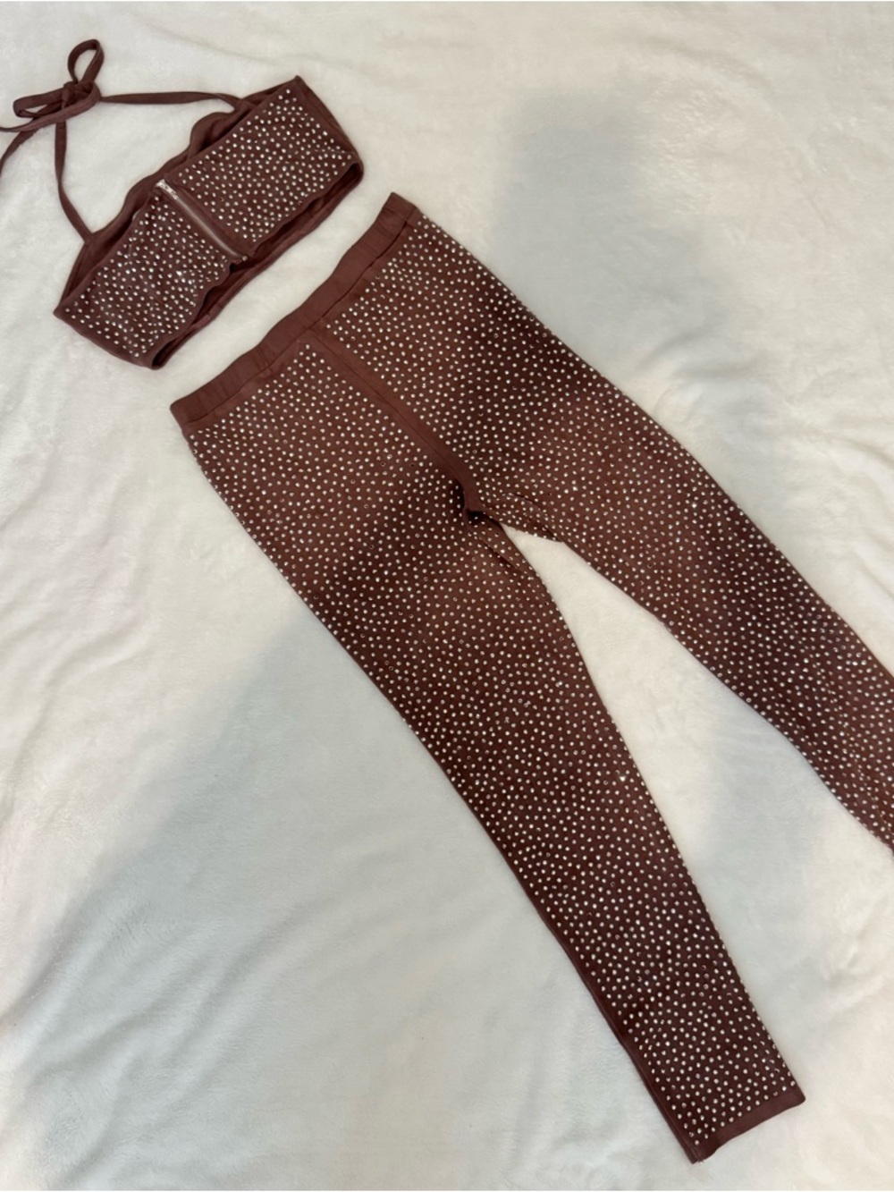 Fashion Nova Soft Purple Studded Two-Piece Set